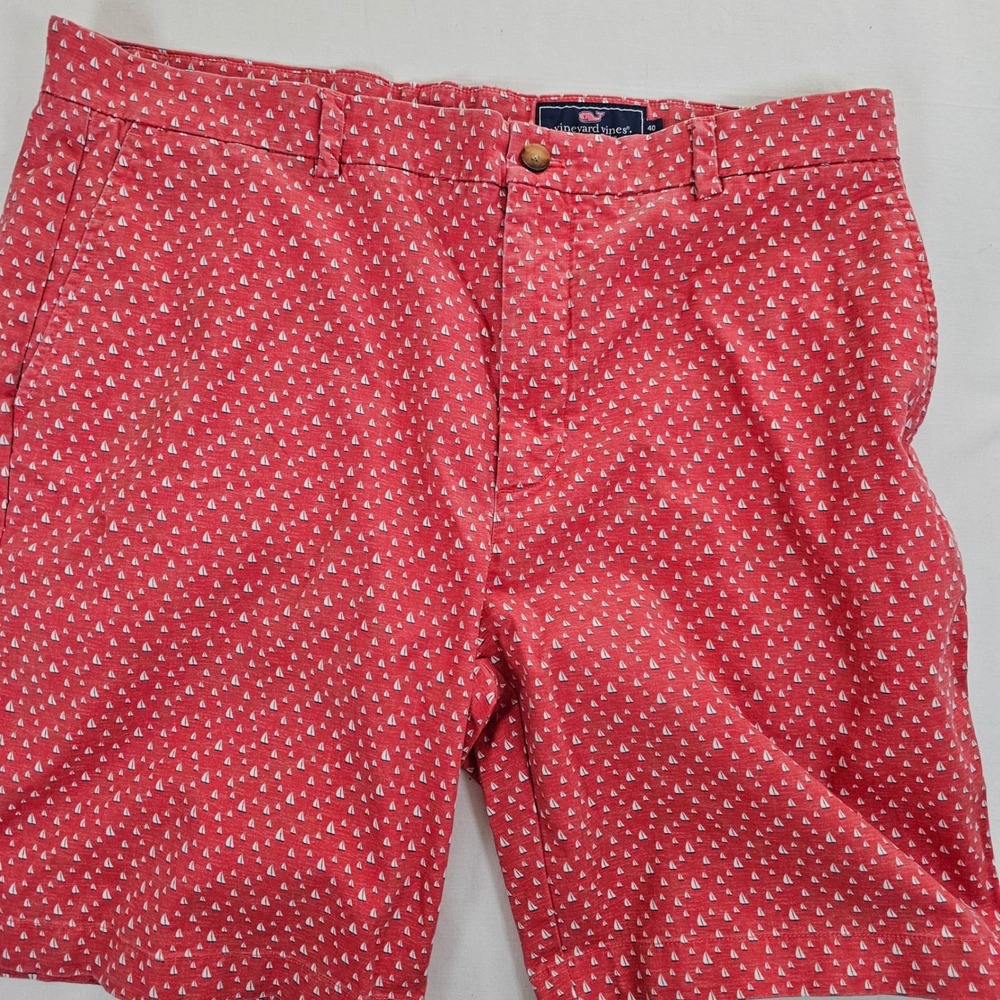 Vineyard Vines Mens 40 Sailboat Print Breaker Shorts Cotton Stretch Nautical - Picture 1 of 8